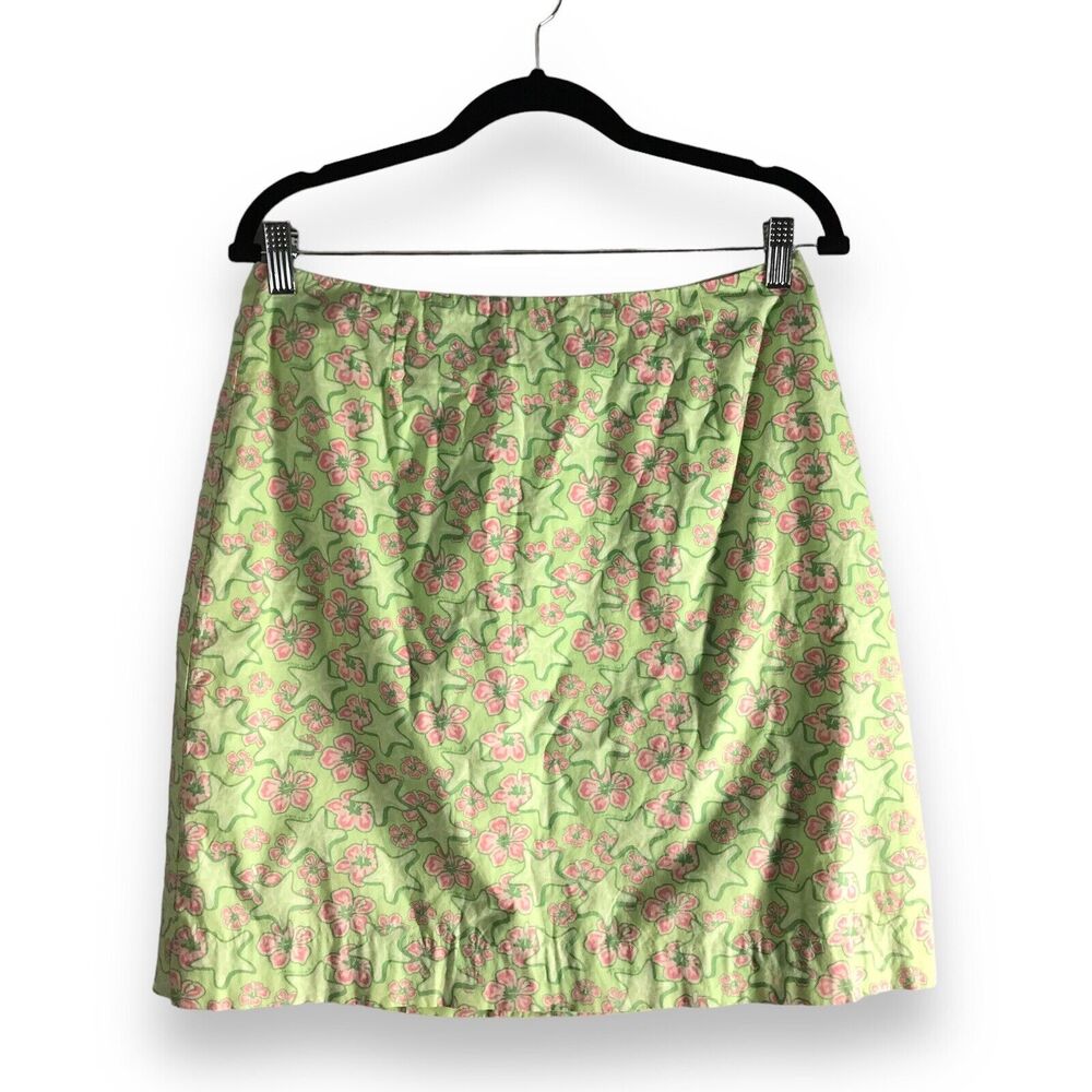 Vineyard Vines Womens Size 8 Green Starfish Hibiscus Floral Margot Skirt Bright‎